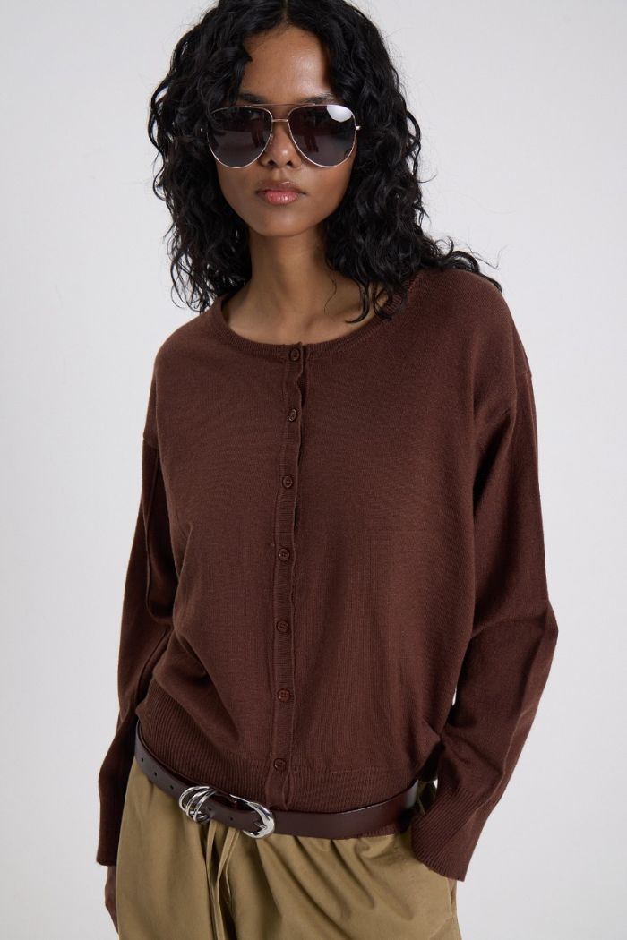 CARDIGAN AGENI CHOCOLATE