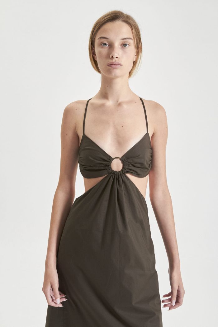 VESTIDO STRAPLESS ANTOINE PLOMO