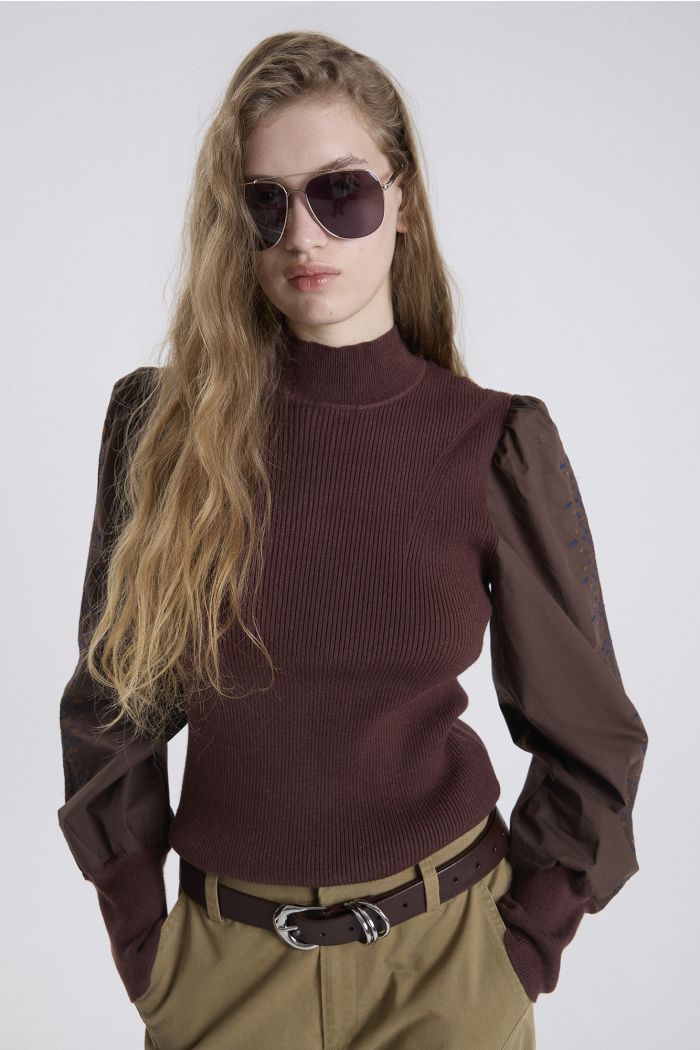 SWEATER EMBROIDERED BIRKIN CHOCOLATE