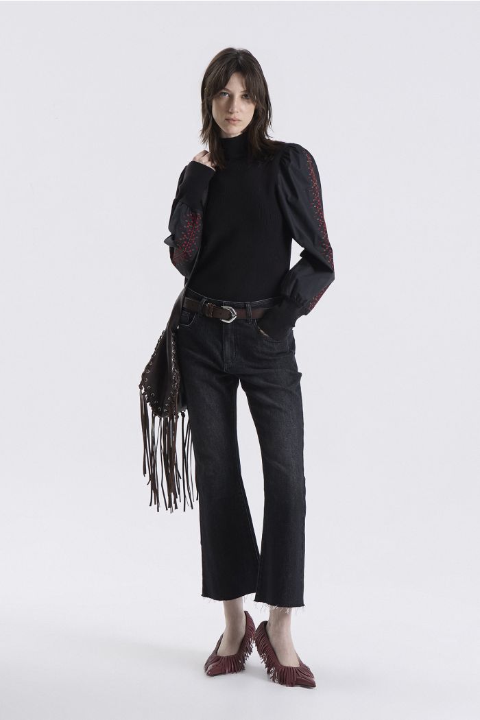 SWEATER EMBROIDERED BIRKIN NEGRO