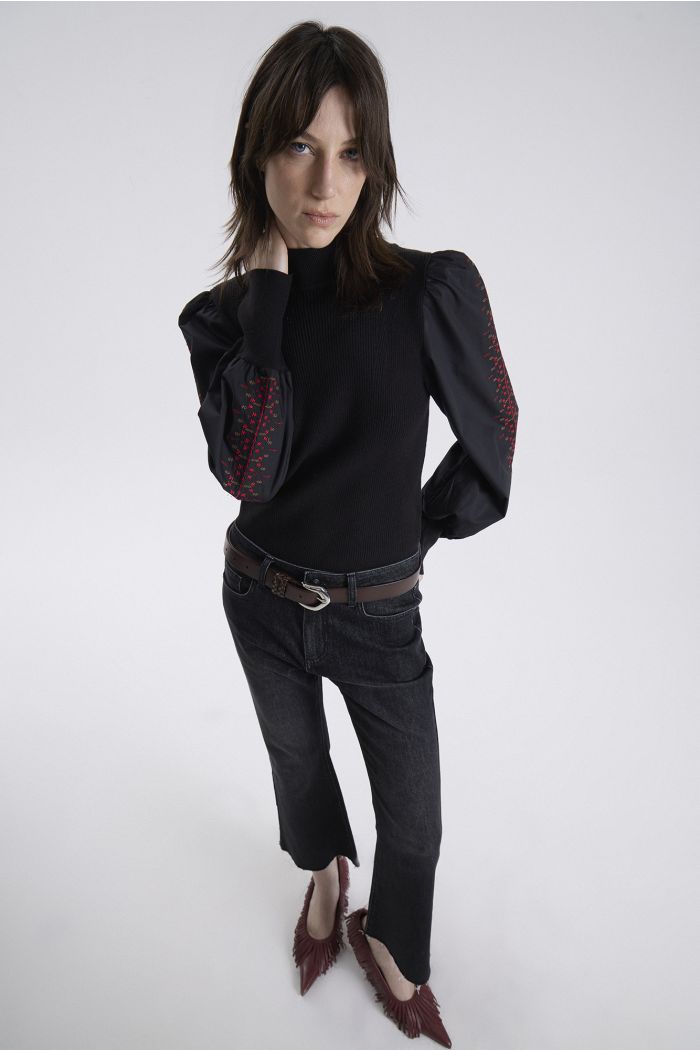 SWEATER EMBROIDERED BIRKIN NEGRO