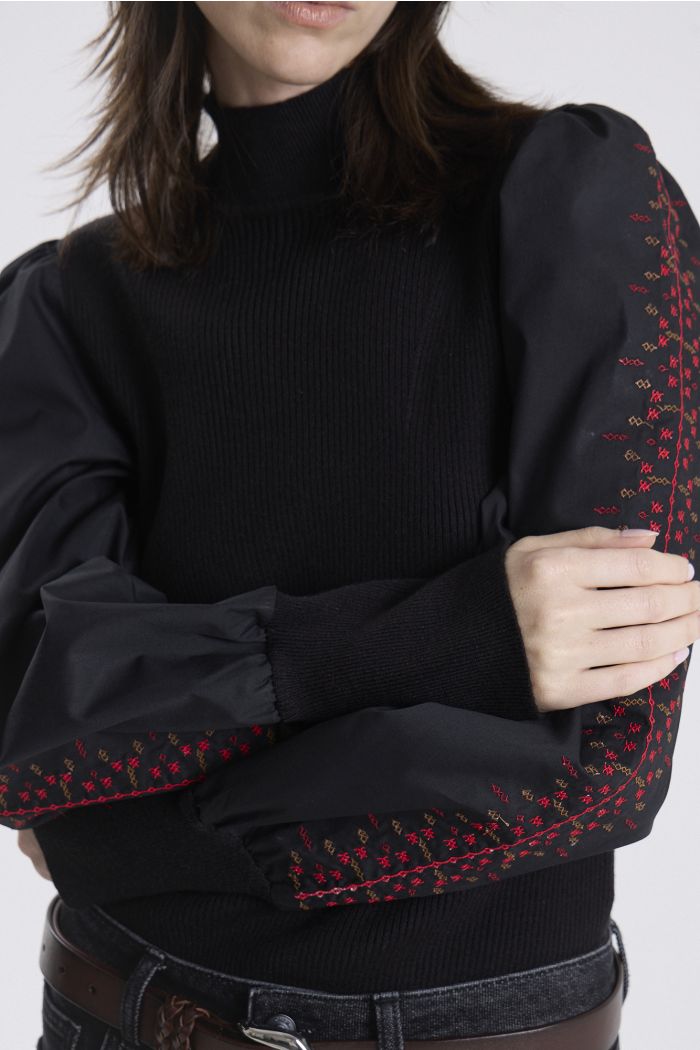 SWEATER EMBROIDERED BIRKIN NEGRO