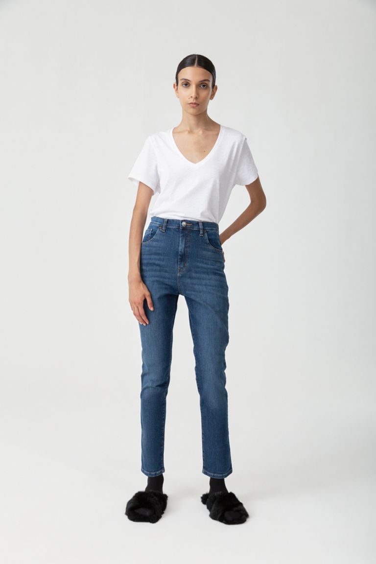 MOM FIT TARTAN AZUL AZUL