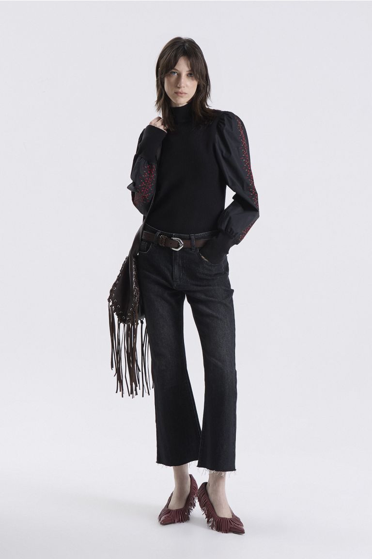 SWEATER EMBROIDERED BIRKIN NEGRO